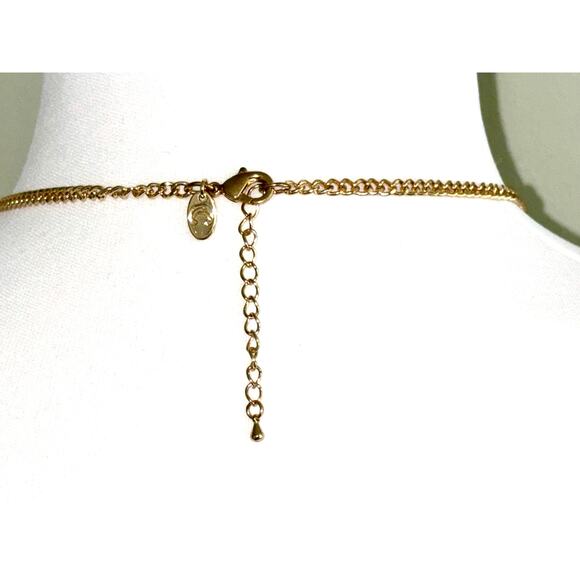 Charming Charlie Gold Tone Red Cushion Cut Stone Statement Necklace - Picture 4 of 4